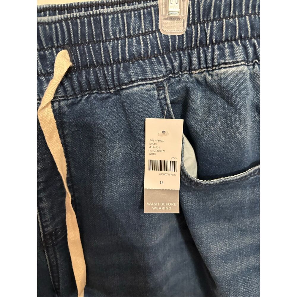 Lane Bryant Pul-On Cloud Knot Jogger Size 18 Dark Wash Knit Denim NWT - Picture 6 of 9